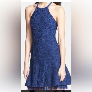 BCBGMaxAzria Navy Blue Textured Dress